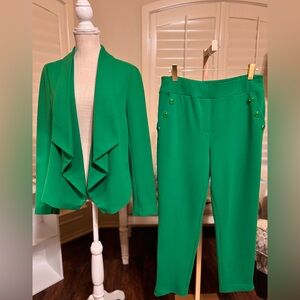 New York and Company Emerald Green Blazer and Pant Set